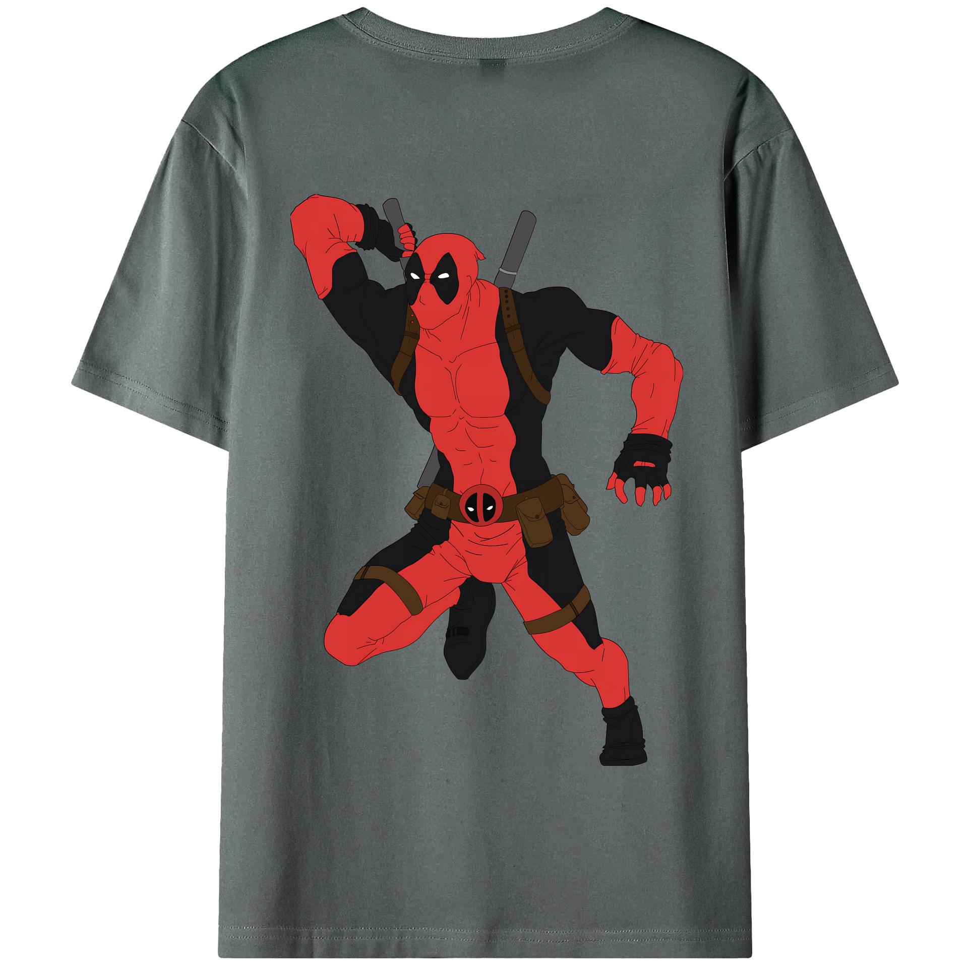 （画像用） Deadpool デッドプール 綿100％半袖Tシャツ（背面プリント）